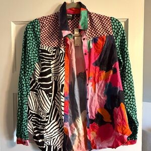 Anthropologie Maeve Multicolor Abstract Button-down
